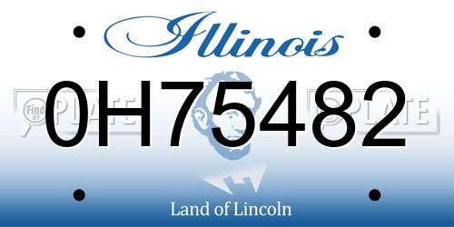 0H75482 Illinois License Plate