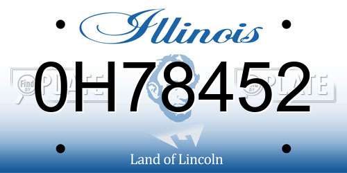 0H78452 Illinois License Plate