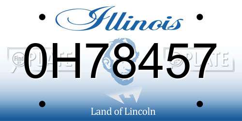 0H78457 Illinois License Plate