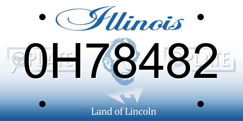 0H78482 Illinois License Plate