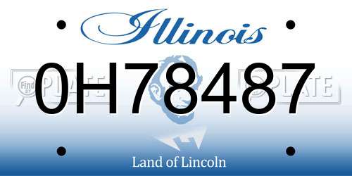 0H78487 Illinois License Plate