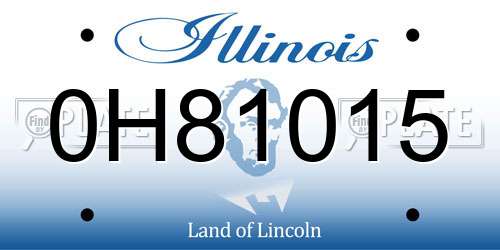 0H81015 Illinois License Plate