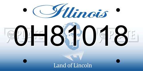 0H81018 Illinois License Plate
