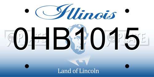 0HB1015 Illinois License Plate