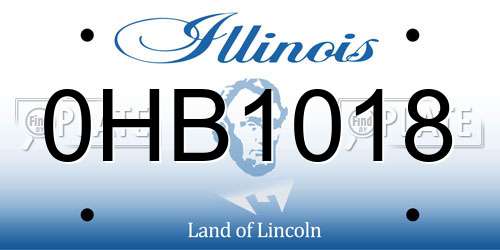 0HB1018 Illinois License Plate