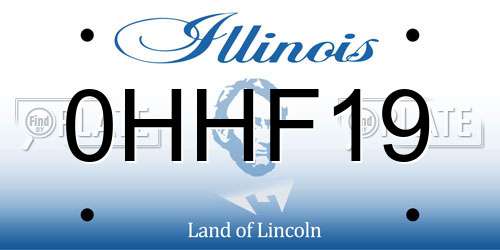 0HHF19 Illinois License Plate