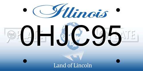 0HJC95 Illinois License Plate
