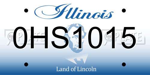 0HS1015 Illinois License Plate