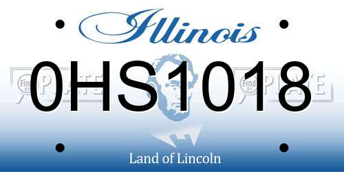 0HS1018 Illinois License Plate