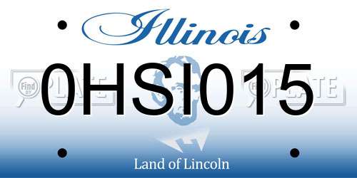 0HSI015 Illinois License Plate