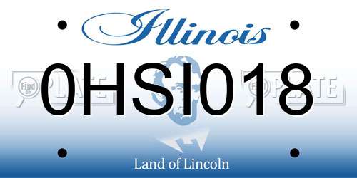 0HSI018 Illinois License Plate