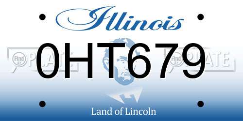 0HT679 Illinois License Plate