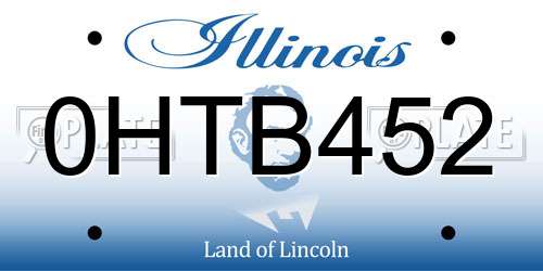 0HTB452 Illinois License Plate