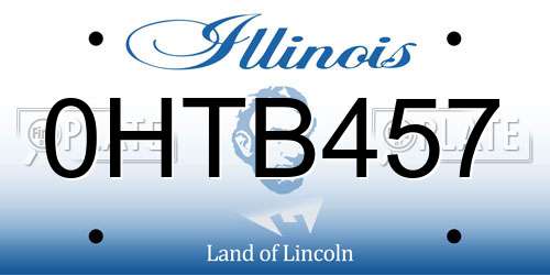 0HTB457 Illinois License Plate