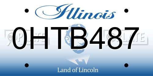 0HTB487 Illinois License Plate