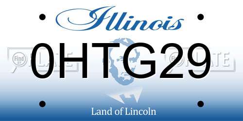 0HTG29 Illinois License Plate