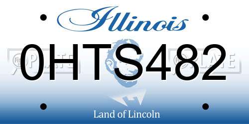 0HTS482 Illinois License Plate