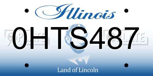 0HTS487 Illinois License Plate