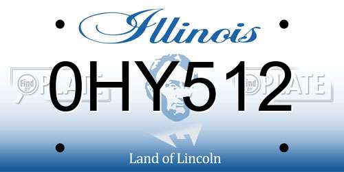 0HY512 Illinois License Plate