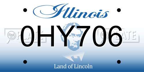 0HY706 Illinois License Plate