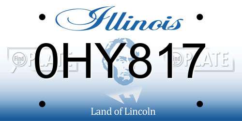 0HY817 Illinois License Plate