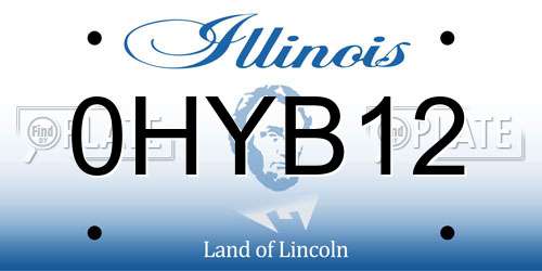 0HYB12 Illinois License Plate
