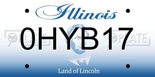 0HYB17 Illinois License Plate
