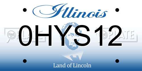 0HYS12 Illinois License Plate