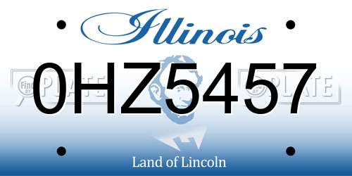 0HZ5457 Illinois License Plate