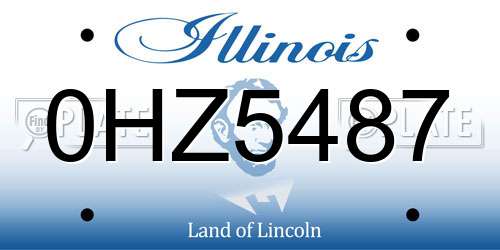 0HZ5487 Illinois License Plate