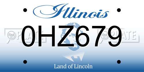 0HZ679 Illinois License Plate