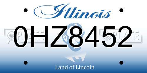 0HZ8452 Illinois License Plate