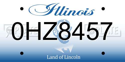 0HZ8457 Illinois License Plate