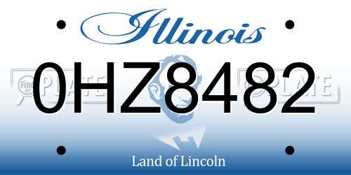 0HZ8482 Illinois License Plate
