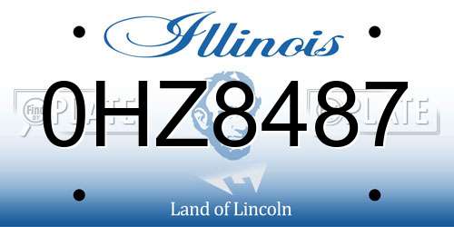 0HZ8487 Illinois License Plate