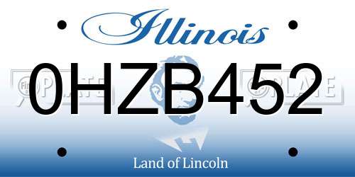 0HZB452 Illinois License Plate