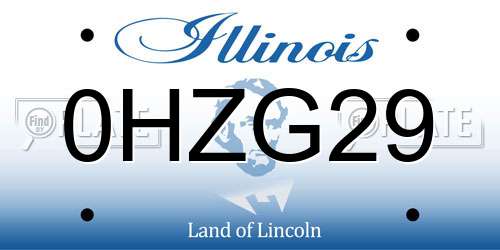 0HZG29 Illinois License Plate