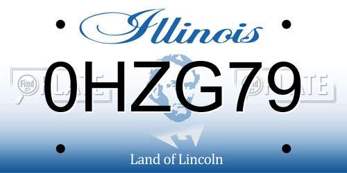 0HZG79 Illinois License Plate