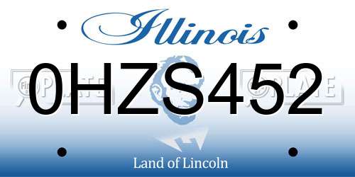 0HZS452 Illinois License Plate