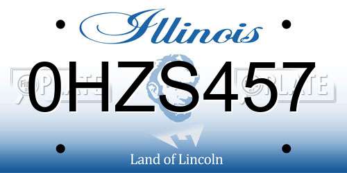 0HZS457 Illinois License Plate