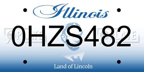 0HZS482 Illinois License Plate