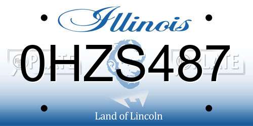 0HZS487 Illinois License Plate