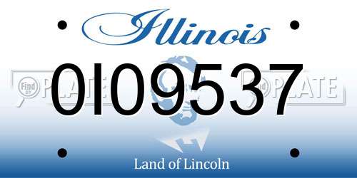 0I09537 Illinois License Plate