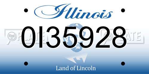 0I35928 Illinois License Plate