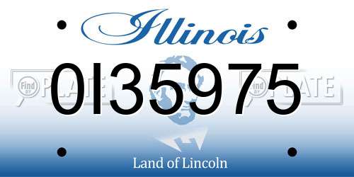 0I35975 Illinois License Plate