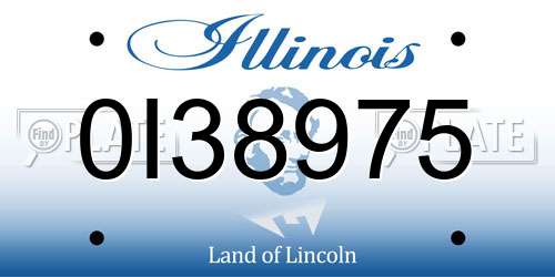 0I38975 Illinois License Plate