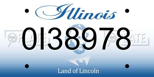 0I38978 Illinois License Plate