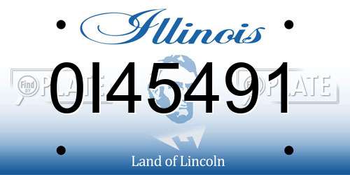 0I45491 Illinois License Plate