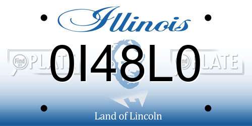 0I48L0 Illinois License Plate