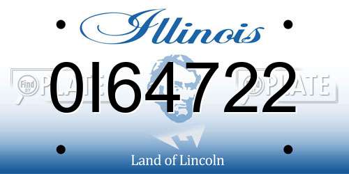 0I64722 Illinois License Plate